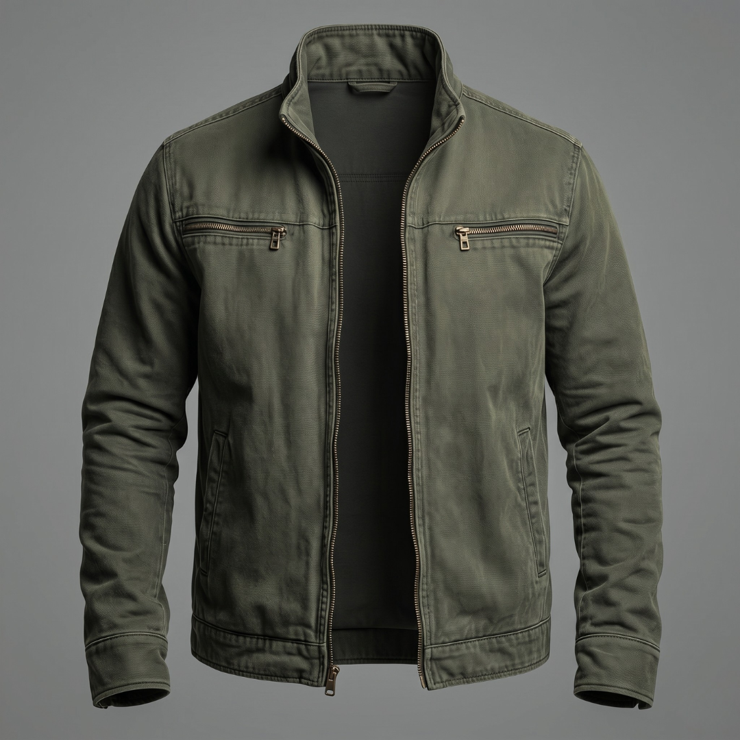 Mode Lumiére™ | Veste en Coton Vintage à Fermeture Zippée