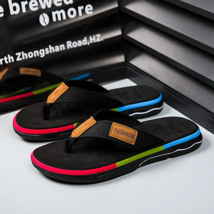 Joziah | Tongs Stylées à Couleurs Mixtes avec Semelle Antidérapante pour Hommes