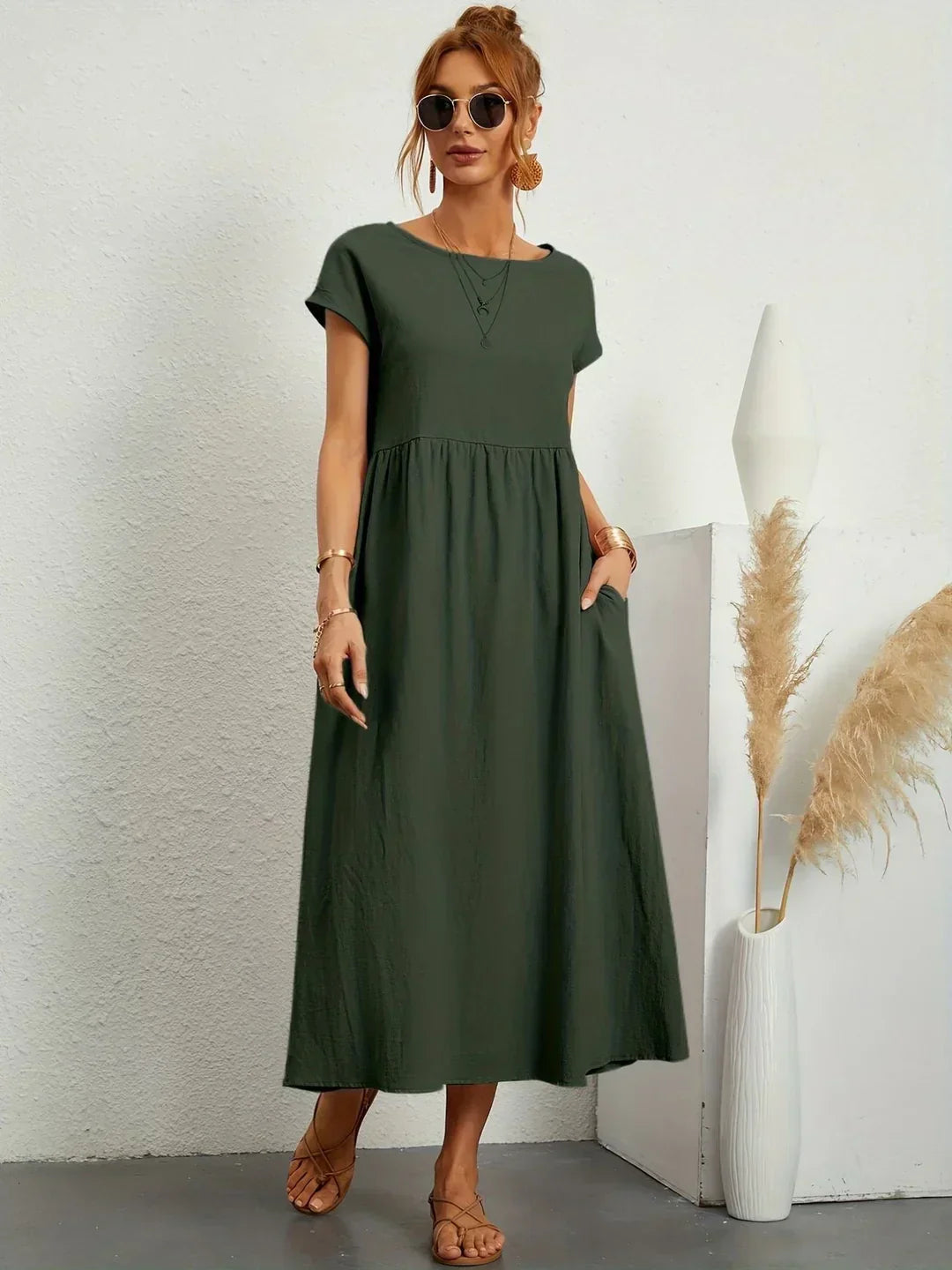 Mode Lumiére™ — Robe midi fluide élégance intemporelle
