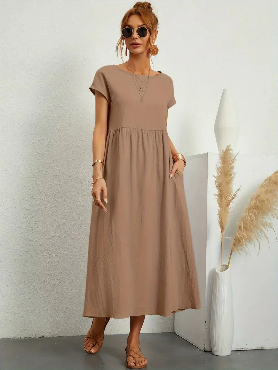 Mode Lumiére™ — Robe midi fluide élégance intemporelle