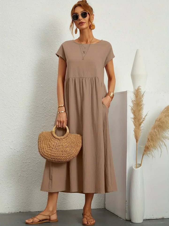 Mode Lumiére™ — Robe midi fluide élégance intemporelle