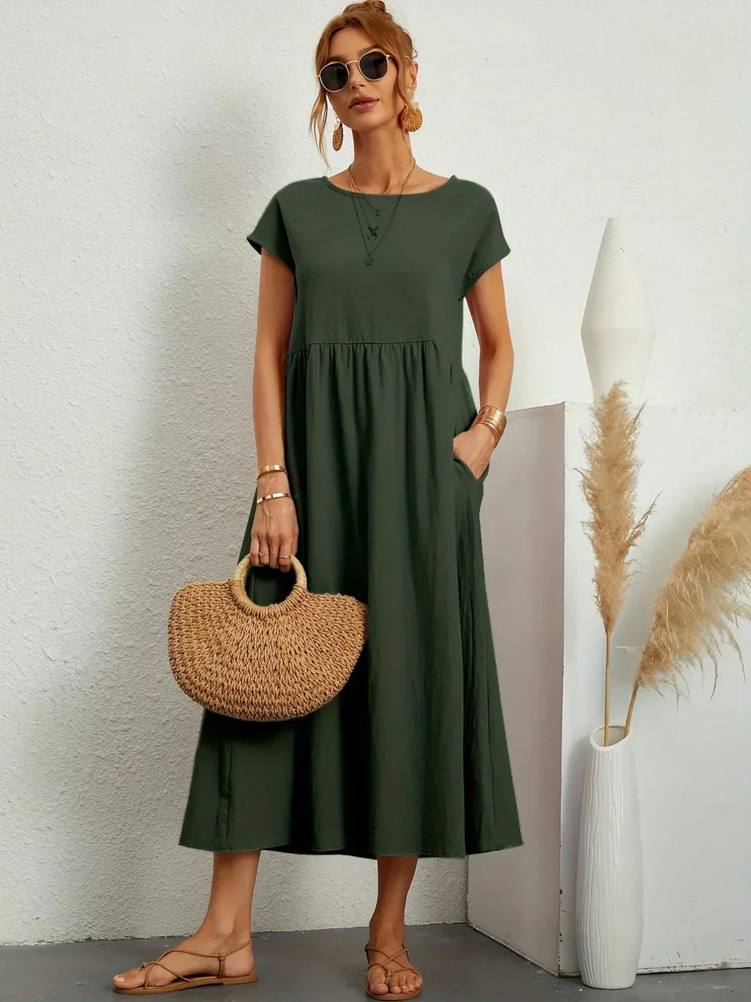 Mode Lumiére™ — Robe midi fluide élégance intemporelle