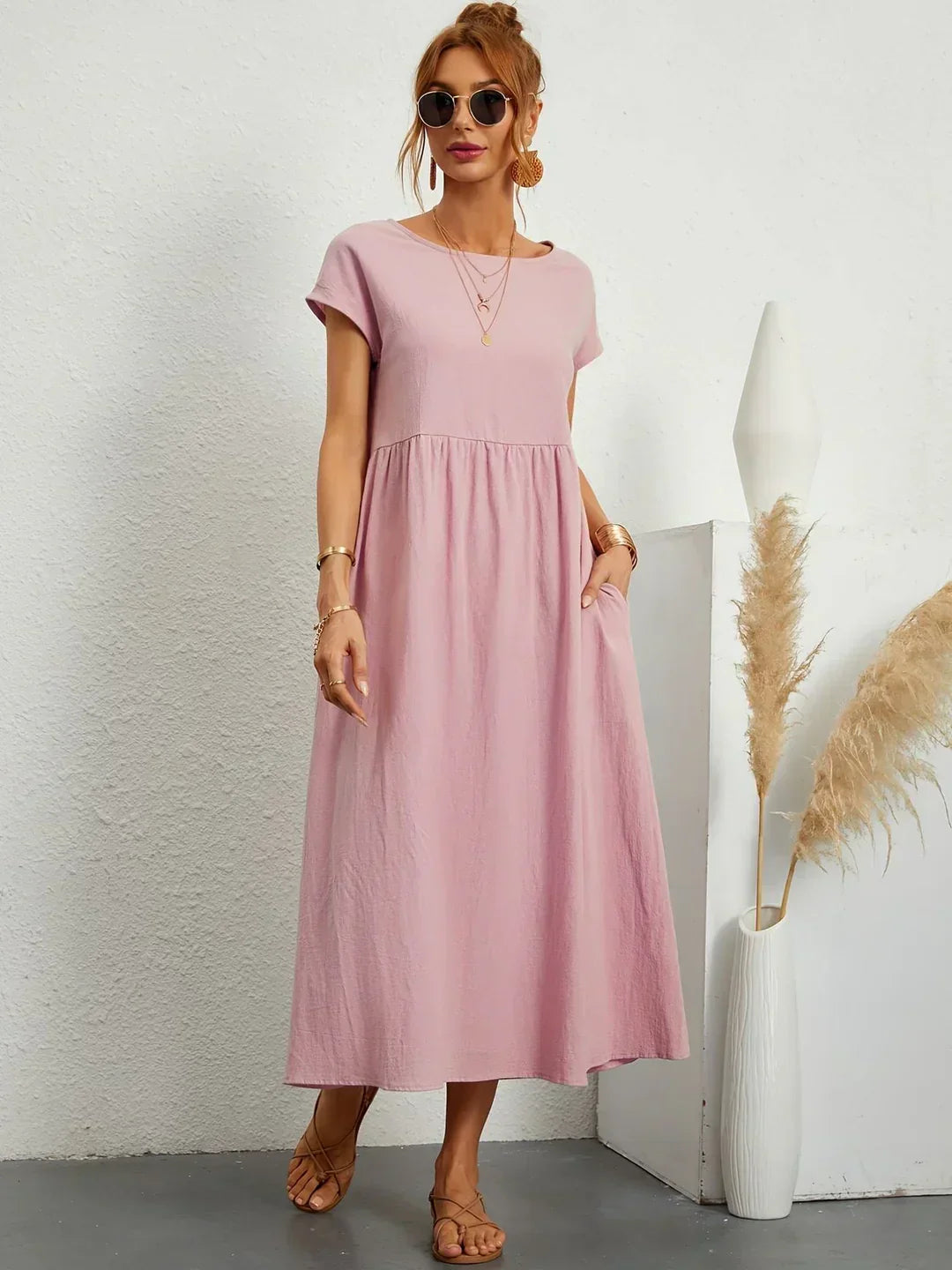 Mode Lumiére™ — Robe midi fluide élégance intemporelle