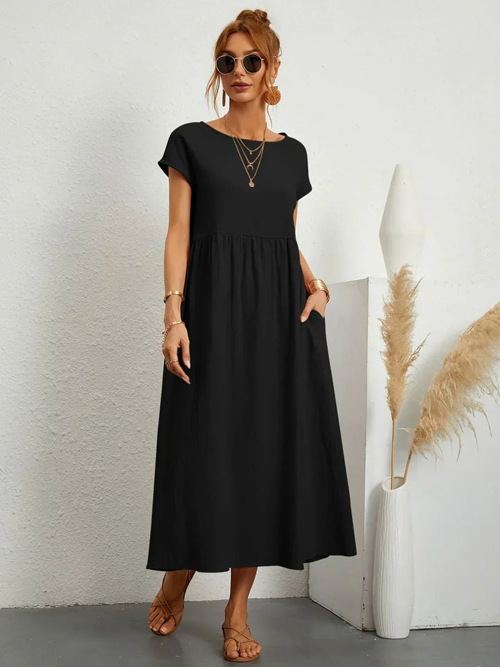 Mode Lumiére™ — Robe midi fluide élégance intemporelle