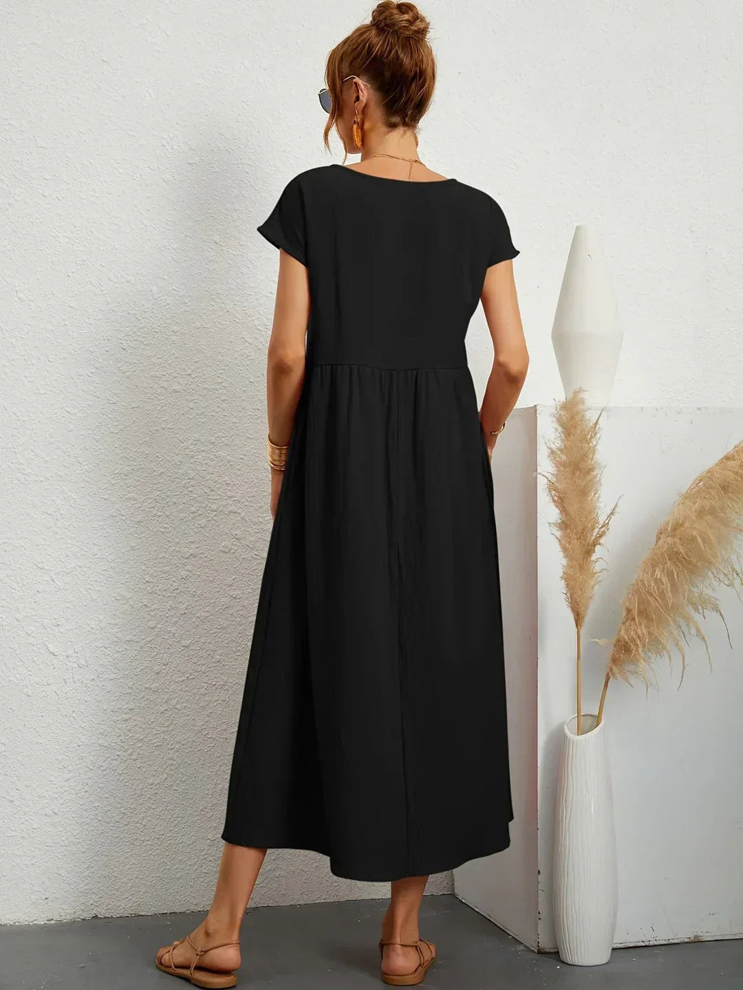 Mode Lumiére™ — Robe midi fluide élégance intemporelle