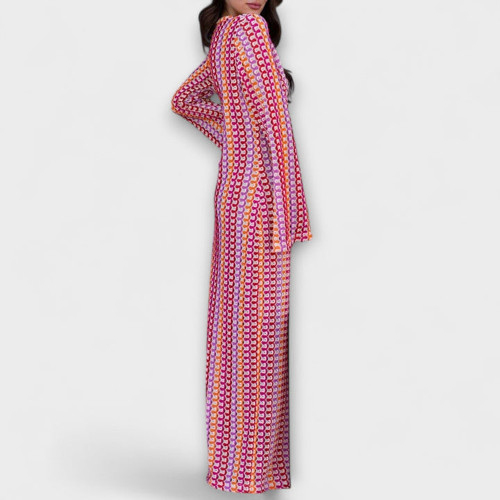 Elina – Robe maxi avec décolleté en V et style d'été