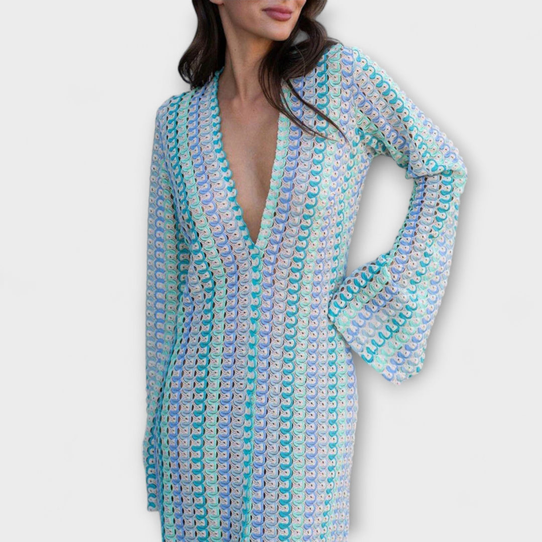 Elina – Robe maxi avec décolleté en V et style d'été