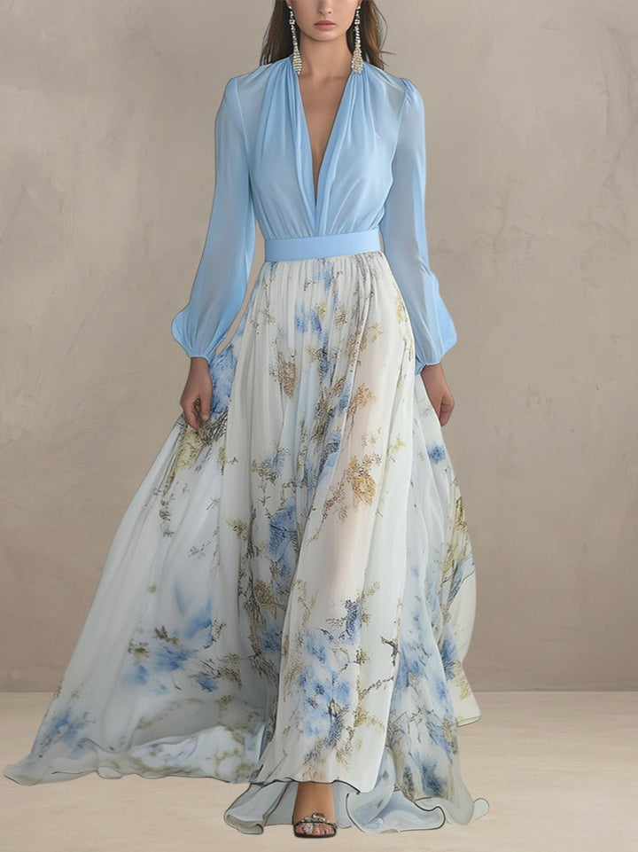 BANDIA | MAGNIFIQUE ROBE MAXI AVEC IMPRIMÉ FLORAL