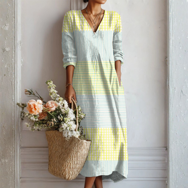Mode Lumiére™ | Robe Linon à Imprimé Vintage