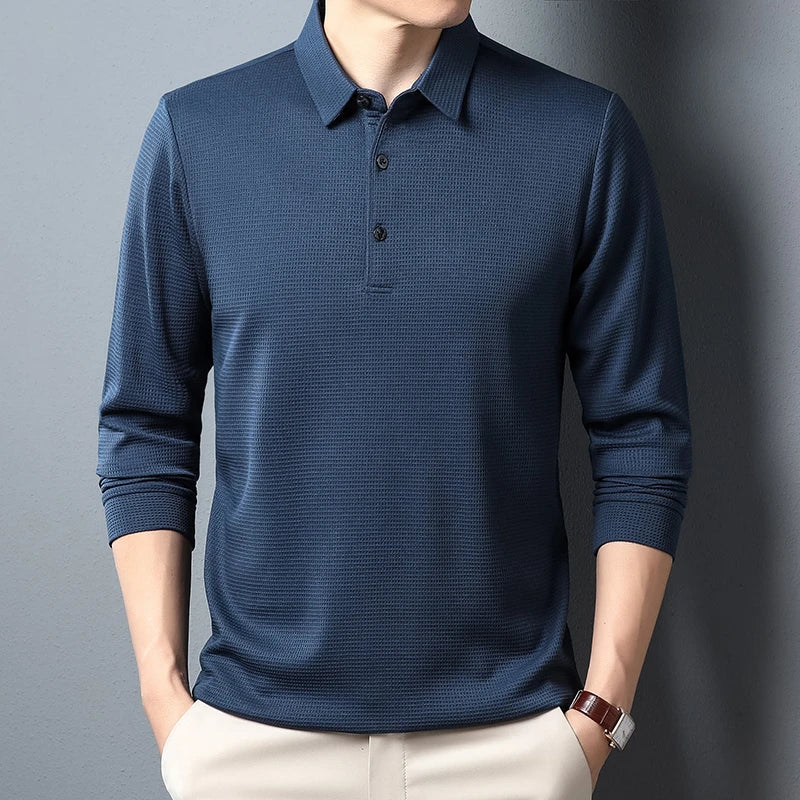 LAURENT MONACO | POLO EN TRICOT À MANCHES LONGUES POUR HOMMES