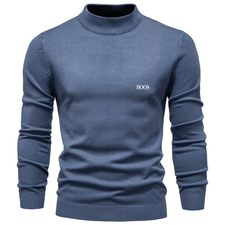 Pull homme col mi-haut à coupe ajustée, élégant et confortable