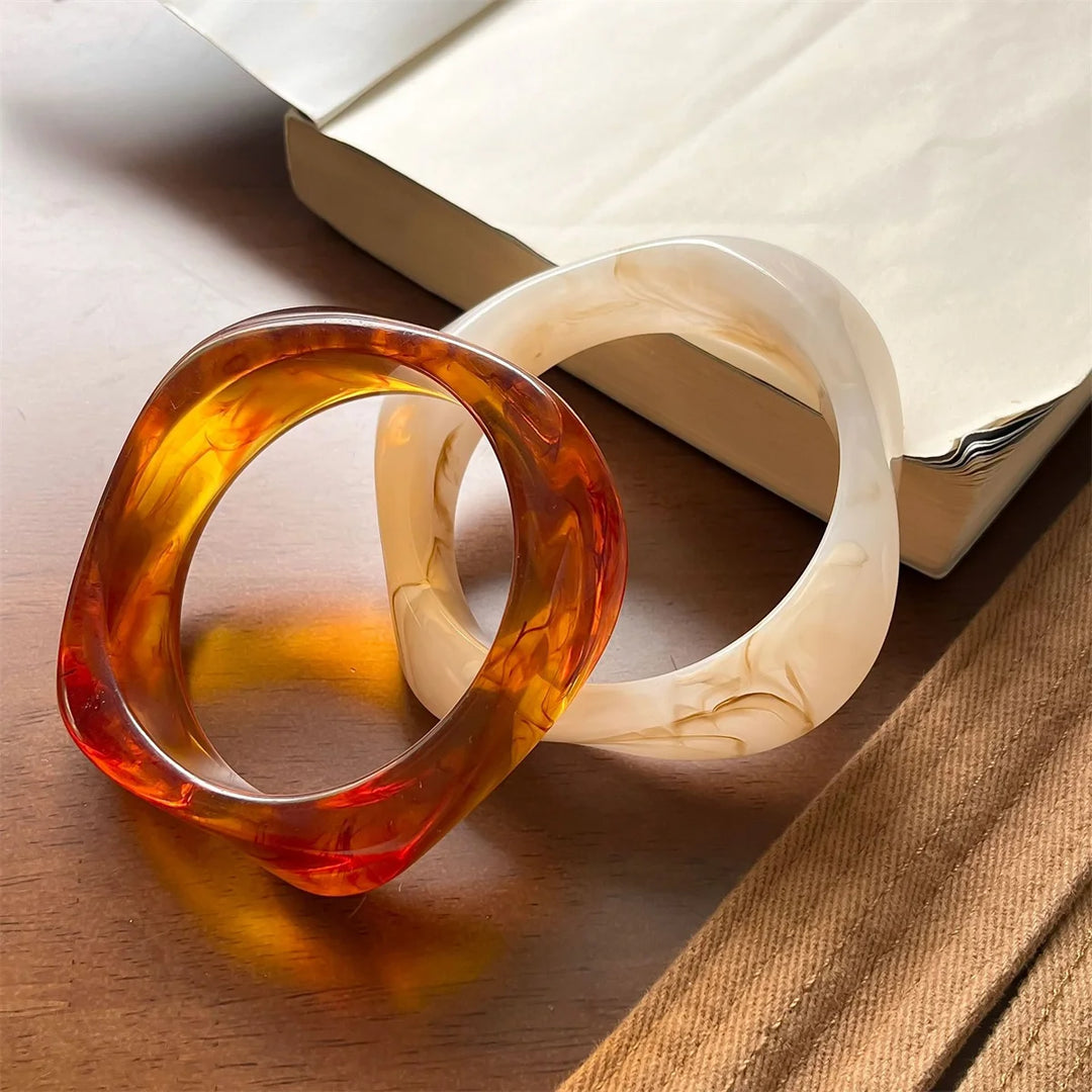 Bracelets Résine Marbrée Élégance Naturelle Femmes