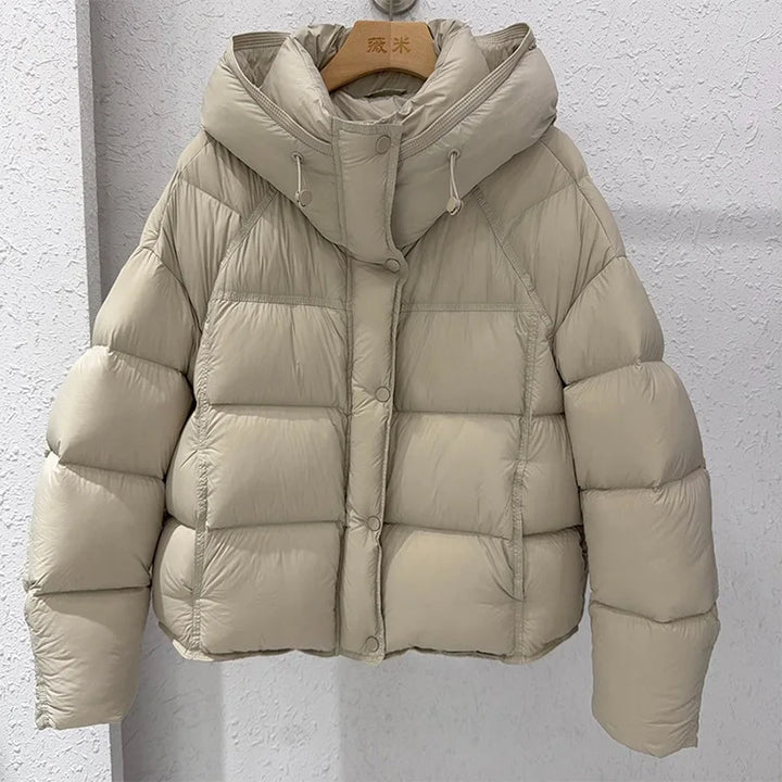 Mode femmes fausse fourrure à capuche vestes d'hiver 2025 chaud Patchwork fermeture éclair manches longues manteaux bouffant femme solide doudoune