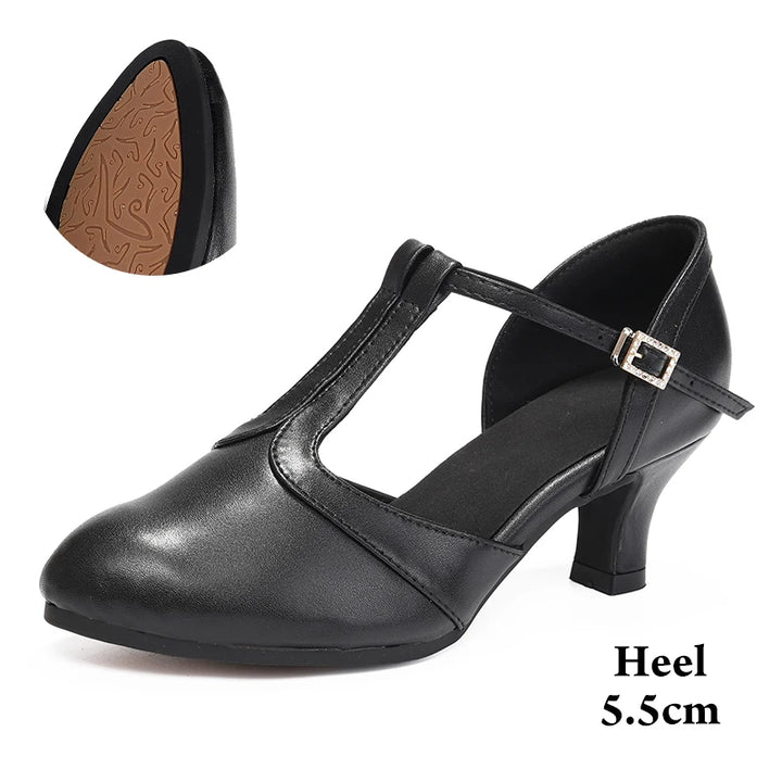 Chaussures de danse modernes pour femmes, pour Tango latin, Salsa, salle de bal sociale, carrées, chaussures d'entraînement pour dames/filles, talons 5.5/7.5cm