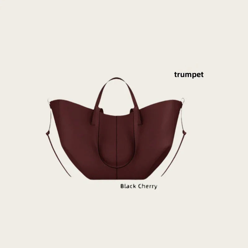 Sac à ailes portatif de luxe de grande capacité, sac à bandoulière décontracté pour femmes, sac fourre-tout sous les bras en cuir, 2025