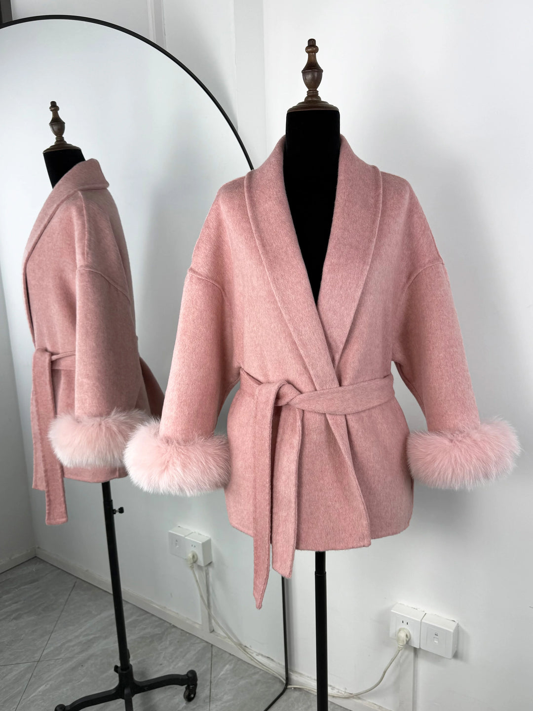 TARUXY fourrure de renard laine manteaux femmes manteau court bureau dame amovible élégant Double face laine pardessus 2025 nouvelle veste Cardigan