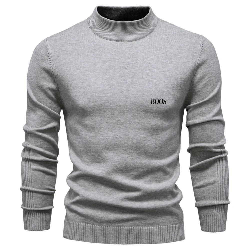 Pull homme col mi-haut à coupe ajustée, élégant et confortable