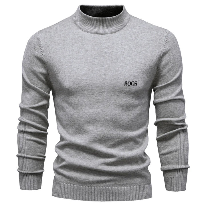 Pull homme col mi-haut à coupe ajustée, élégant et confortable