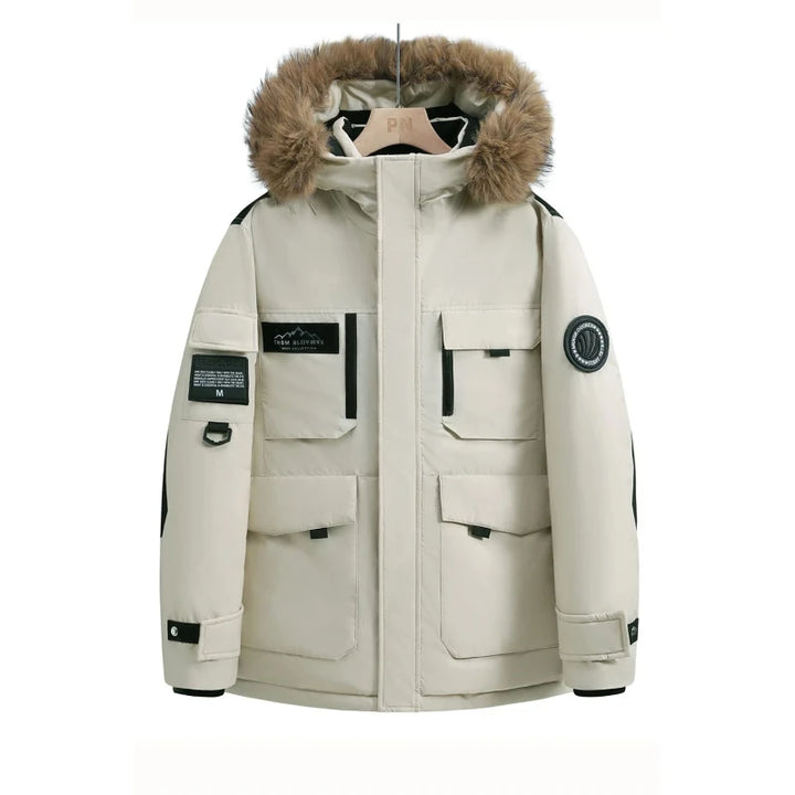 New Winter Down Jackets for Men Hoods and Fur Collars New High-quality Waterproof Windproof Down Coat for Men Women Warm Parkas