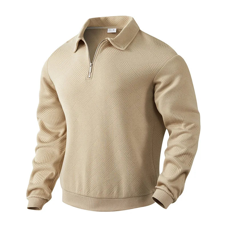 Pull homme col zippé à allure élégante et confort moderne