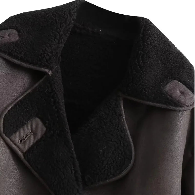 MUJER 2025 femme épais Faux cuir vestes pour femmes automne hiver manteaux chauds femme Demi-saison en peluche veste femmes vêtements d'extérieur