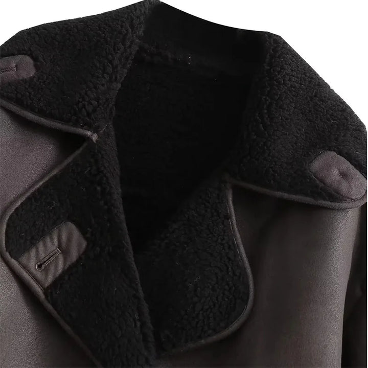 MUJER 2025 femme épais Faux cuir vestes pour femmes automne hiver manteaux chauds femme Demi-saison en peluche veste femmes vêtements d'extérieur