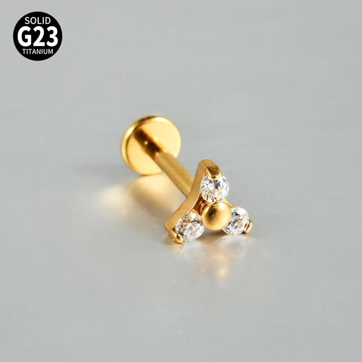 Boucle d'oreille Piercing Fleur en Titane G23 – Brillance Délicate et Confort
