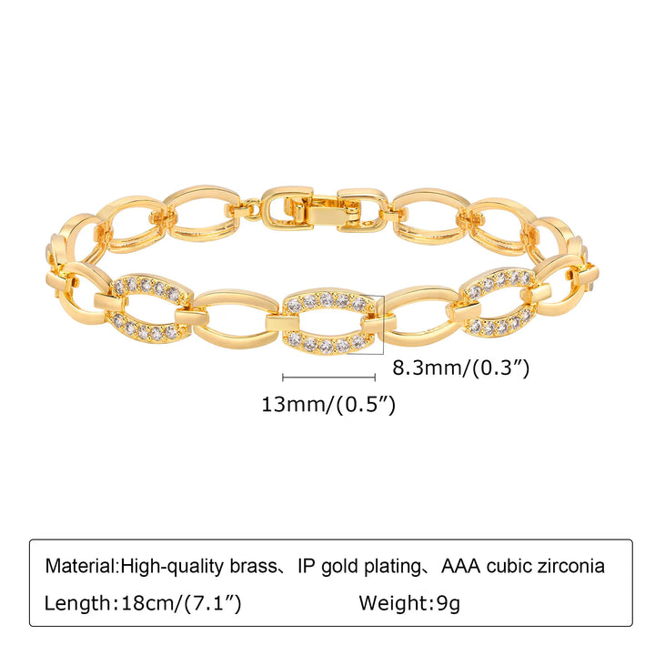 Bracelet Chaîne Dorée Acier  à Maillons Modernes Femme