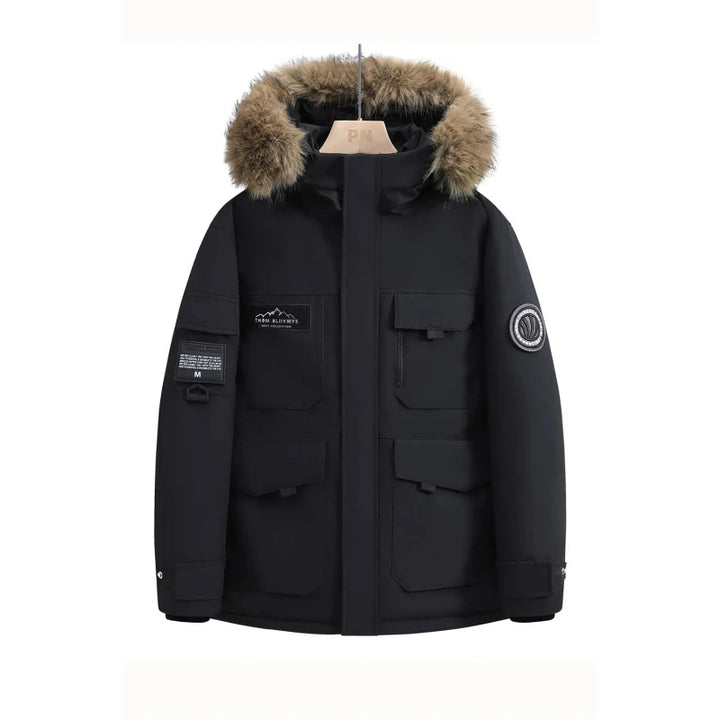 New Winter Down Jackets for Men Hoods and Fur Collars New High-quality Waterproof Windproof Down Coat for Men Women Warm Parkas