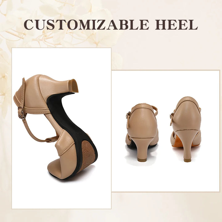 Chaussures de danse modernes pour femmes, pour Tango latin, Salsa, salle de bal sociale, carrées, chaussures d'entraînement pour dames/filles, talons 5.5/7.5cm