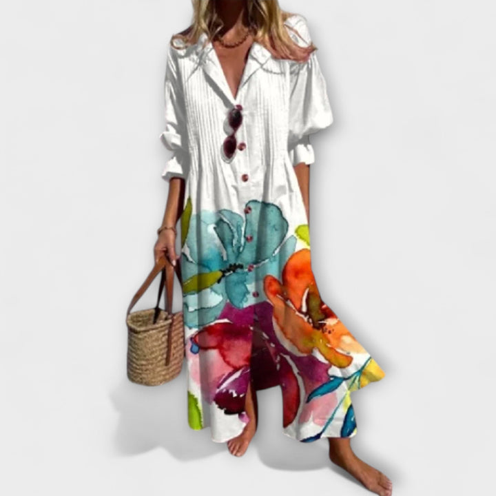 Lila - Robe Maxi Lichotivé avec Couverture de Ventre