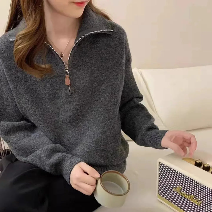 Pull Zippé Confort Élégant – Style Décontracté Raffiné