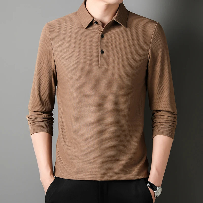 LAURENT MONACO | POLO EN TRICOT À MANCHES LONGUES POUR HOMMES