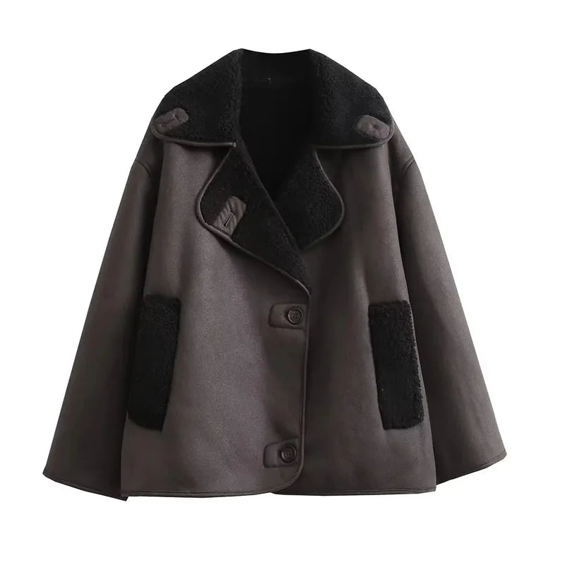 MUJER 2025 femme épais Faux cuir vestes pour femmes automne hiver manteaux chauds femme Demi-saison en peluche veste femmes vêtements d'extérieur