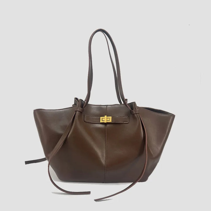 Sacs à main trapèze de grande capacité pour femmes, sacs à bandoulière de styliste avec serrure en métal, grand fourre-tout en cuir Pu de haute qualité pour les déplacements