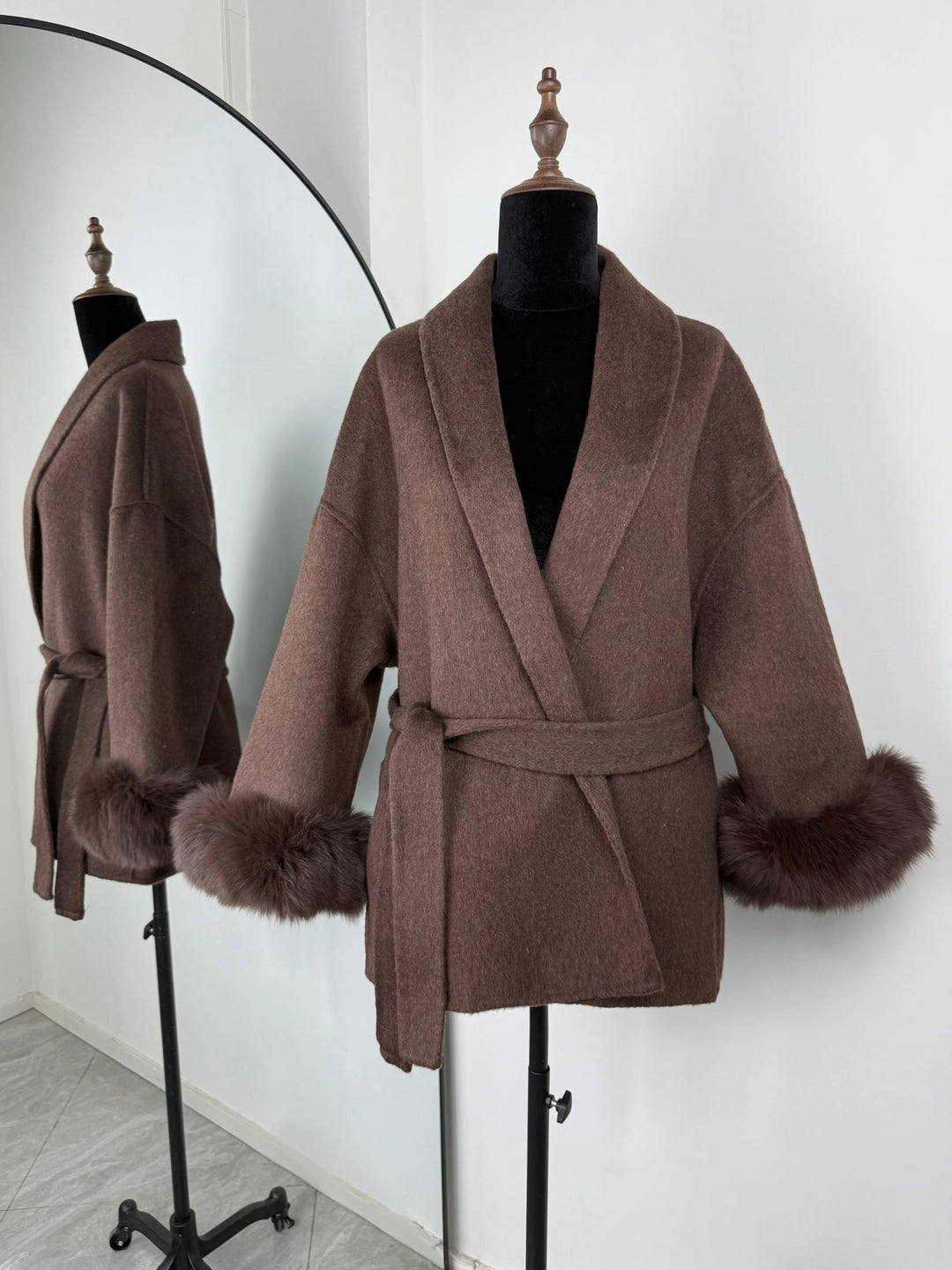 TARUXY fourrure de renard laine manteaux femmes manteau court bureau dame amovible élégant Double face laine pardessus 2025 nouvelle veste Cardigan