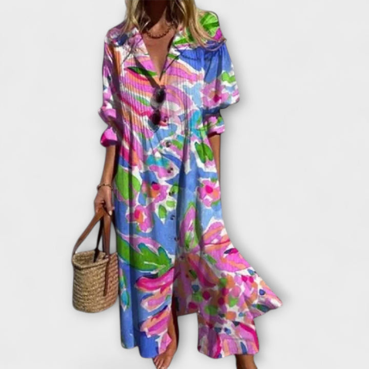 Lila - Robe Maxi Lichotivé avec Couverture de Ventre