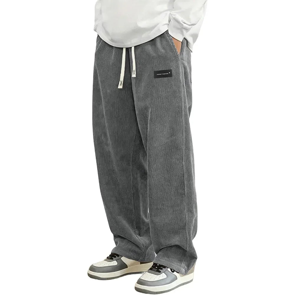 Mode Lumiére™ | Pantalon velours côtelé unisexe coupe ample