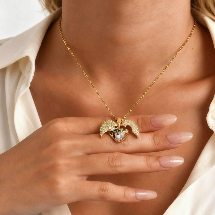 Collier Cœur Photo Personnalisé – Un Bijou Brillant Chargé d’Émotion Femmes