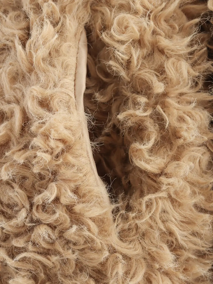 DiYiG femme automne 2025 nouvelle mode fausse fourrure veste Chic bouton revers à manches longues Joker veste d'extérieur Mujer