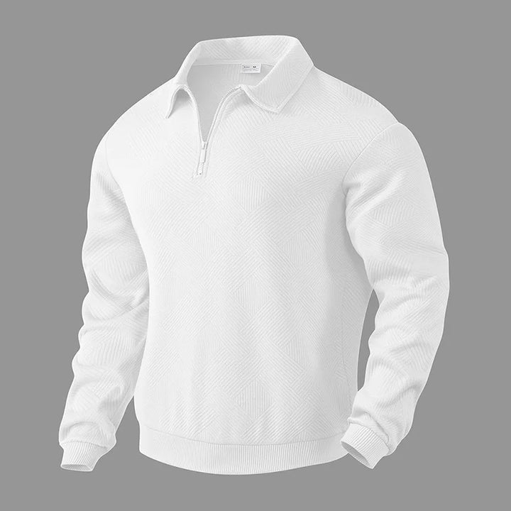 Pull homme col zippé à allure élégante et confort moderne