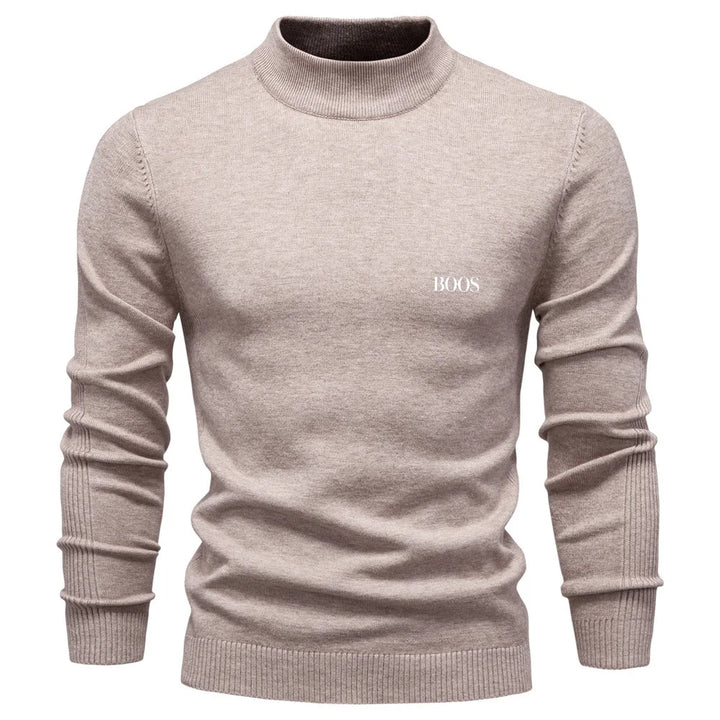 Pull homme col mi-haut à coupe ajustée, élégant et confortable