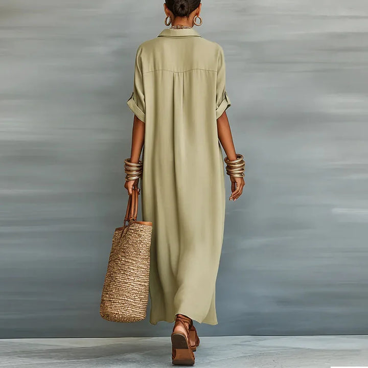 Gemma | Robe Chemise Longue Lin & Col Chemise