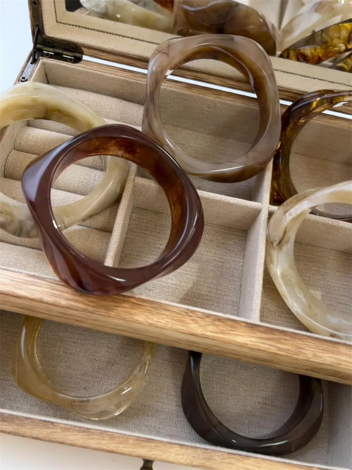 Bracelets Résine Marbrée Élégance Naturelle Femmes