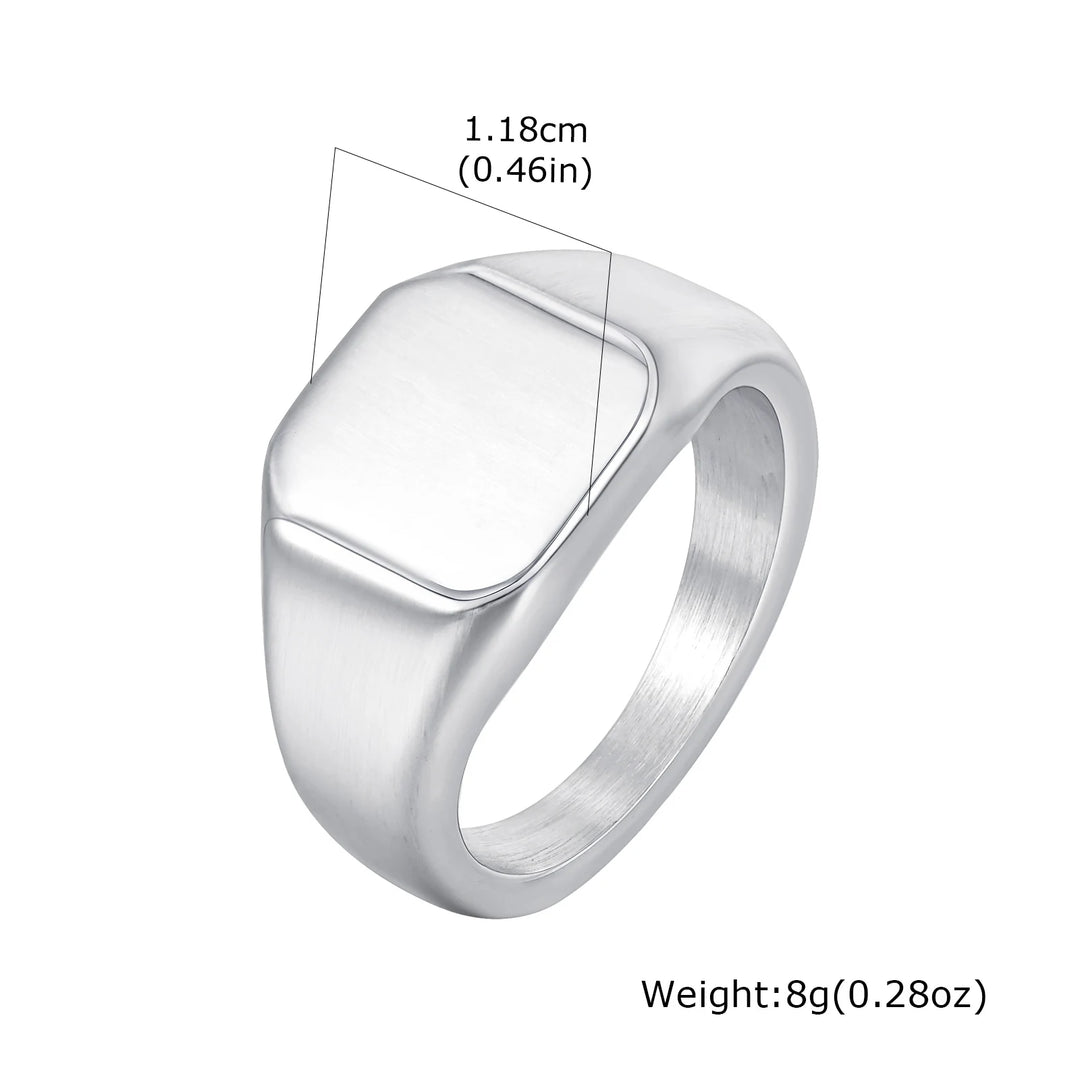 Bague Chevalière Dorée au Style Élégant , Moderne hommes et femmes