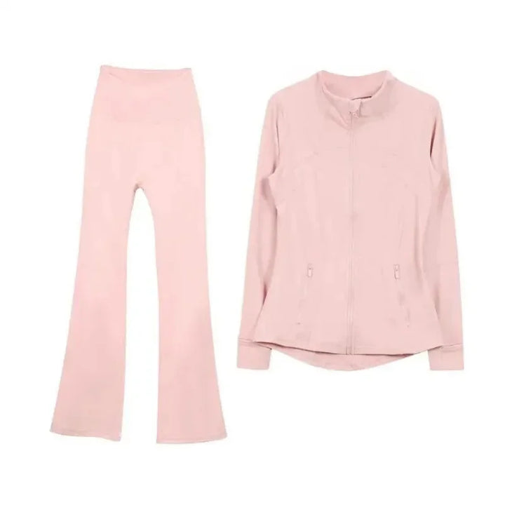 2025 L310 Tenue de yoga pour femme deux pièces pantalons longs évasés costumes