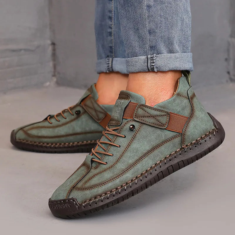 Bottes mi-hautes pour femmes Style britannique rétro anti-dérapant vêtements de travail chaussures mocassins en cuir faits à la main décontracté à semelles souples femmes bottes nues