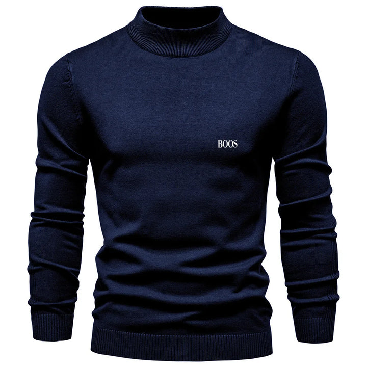 Pull homme col mi-haut à coupe ajustée, élégant et confortable