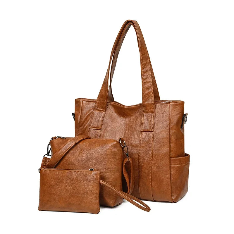 Sacs à bandoulière en cuir PU de haute qualité pour femmes, nouveaux sacs à main Messenger pour dames, créateur de luxe, 3 ensembles