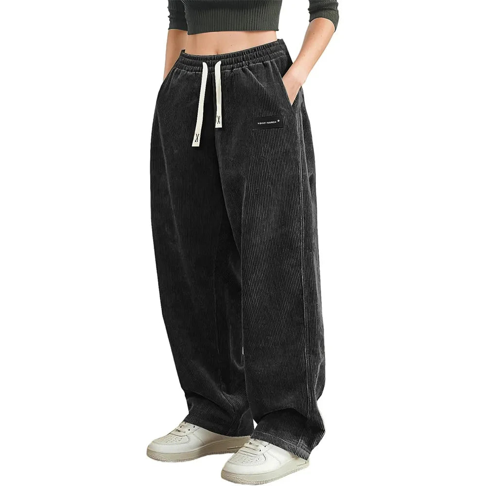 Mode Lumiére™ | Pantalon velours côtelé unisexe coupe ample